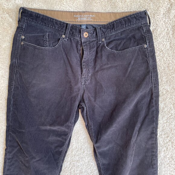 Banana Republic Mens 32x32 Corduroy Pants Black Pima Cotton Straight Leg - Picture 4 of 11